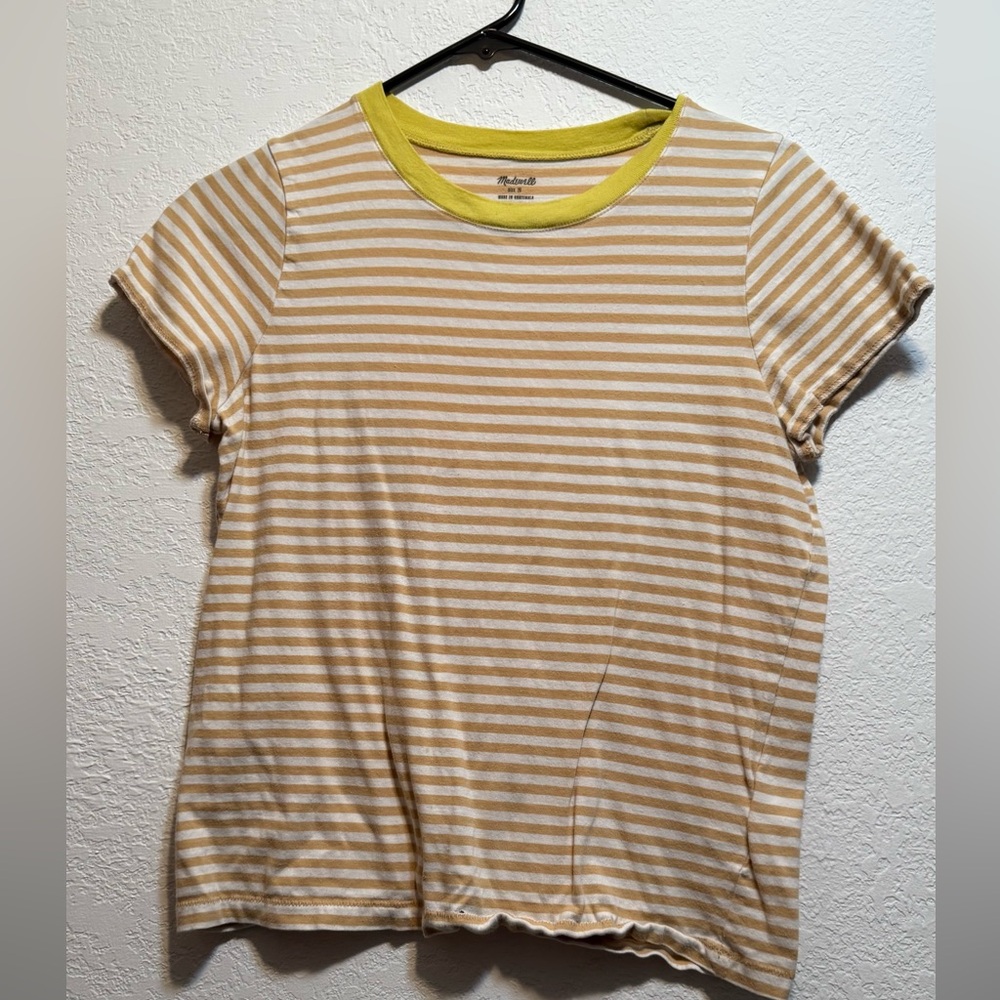 Yellow Stripe Tshirt Madewell Small